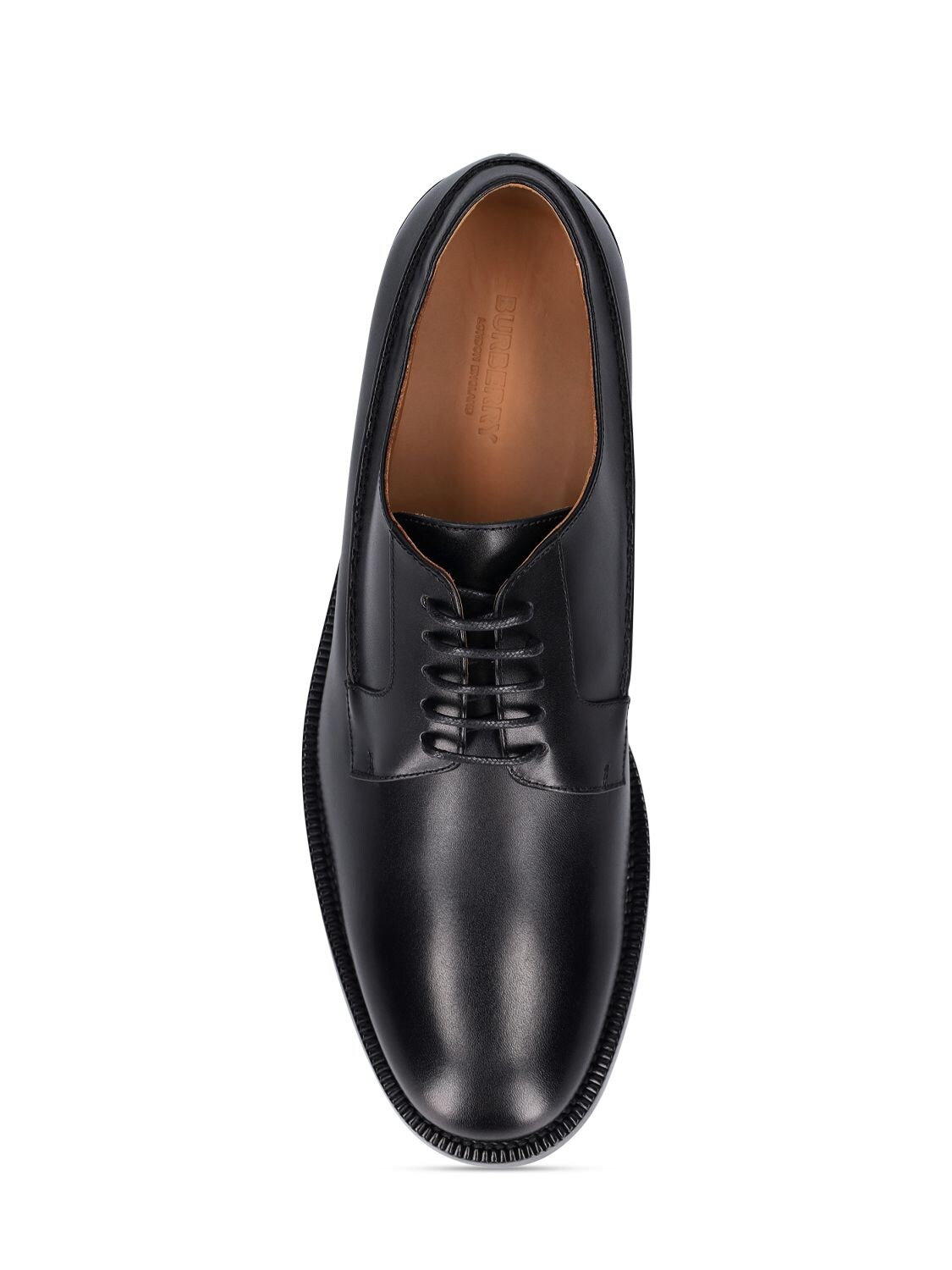 Shop Burberry Cunnigham Leather Lace-up Shoes In Black