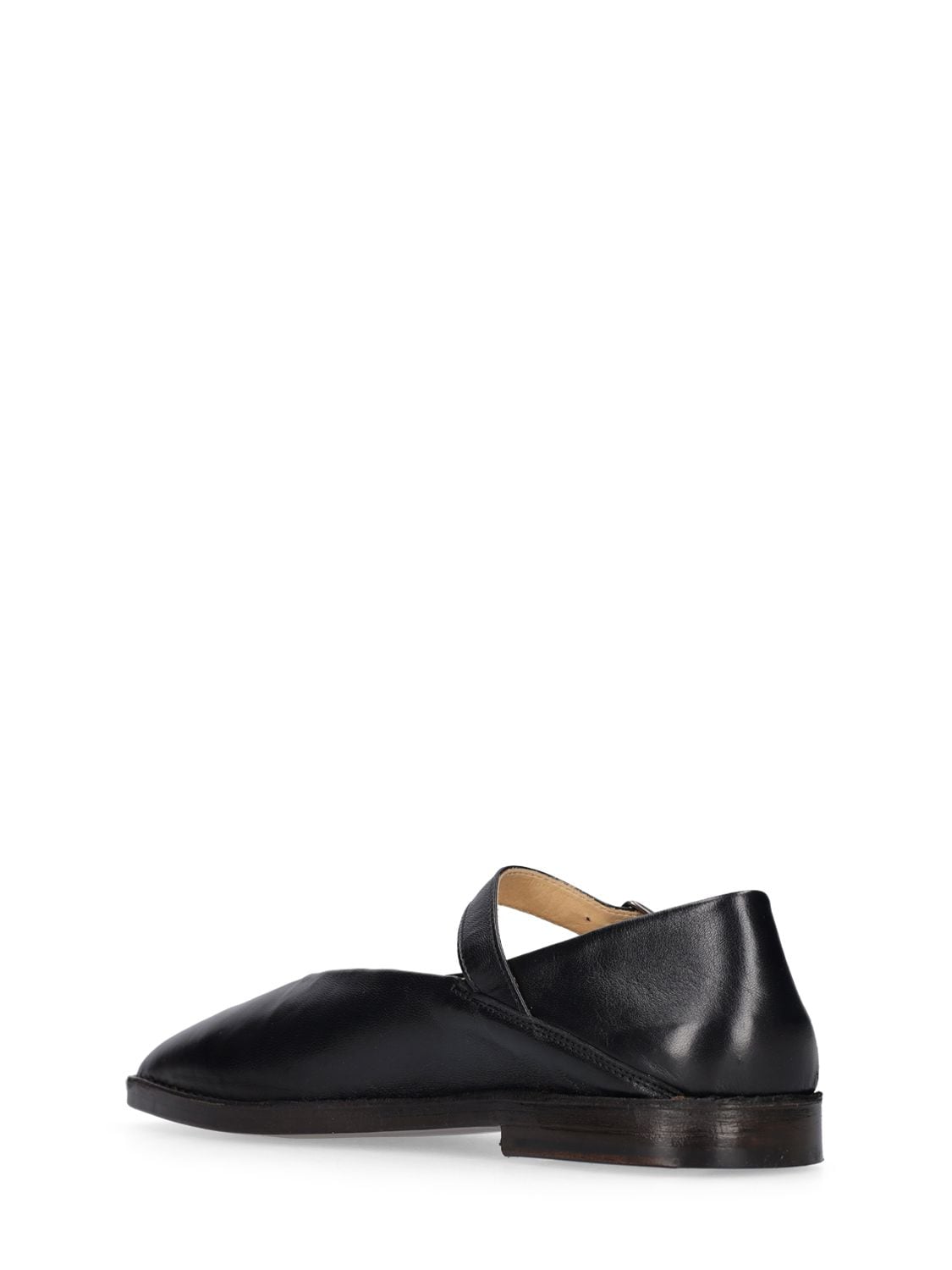 Shop Lemaire Leather Ballerina Shoes In Black