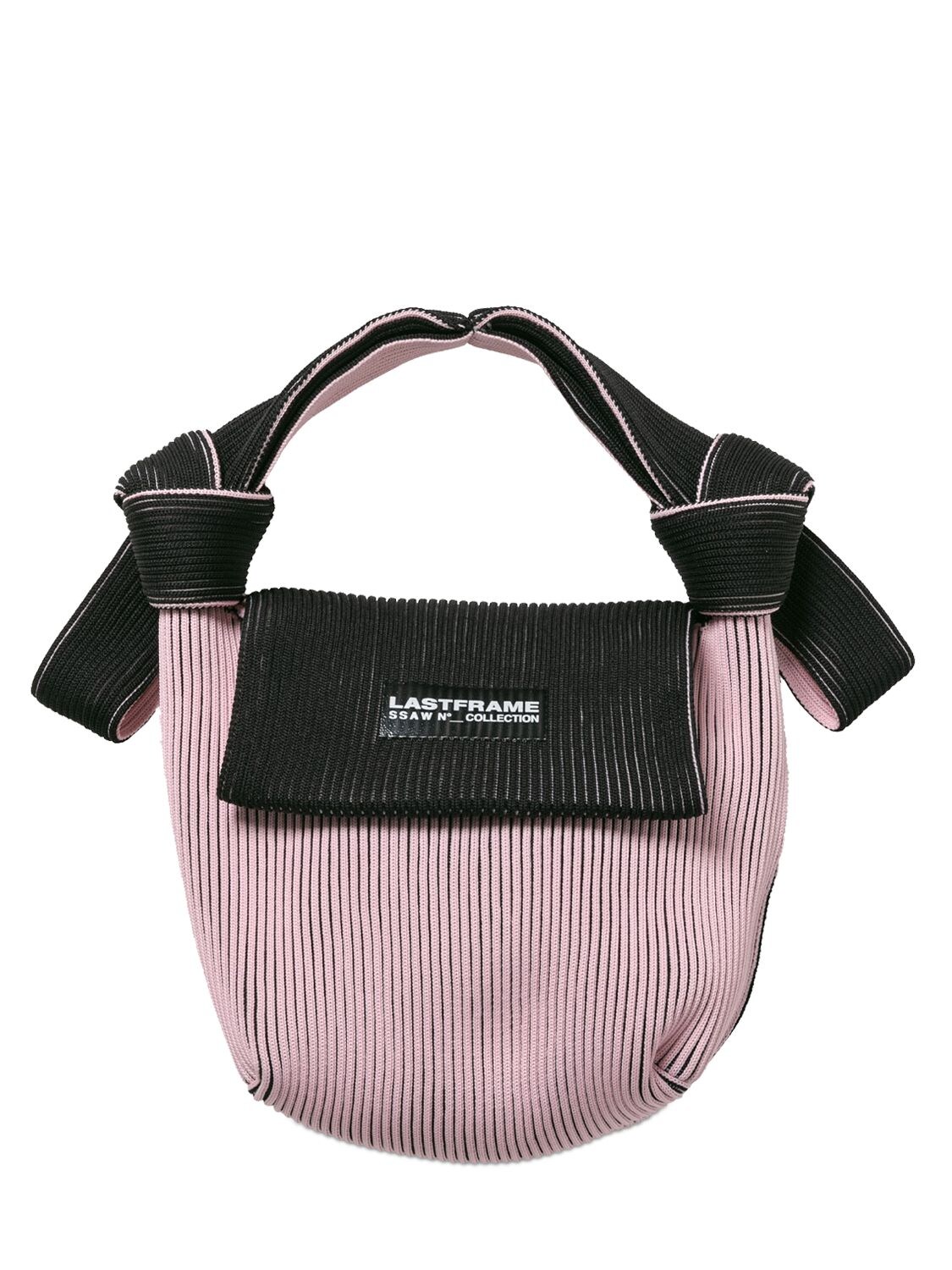 Lastframe Bi-color Obi Bag In Black,light Pink | ModeSens