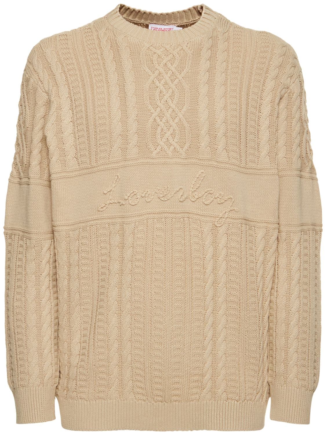 Image of Linen & Cotton Knit Crewneck Sweater