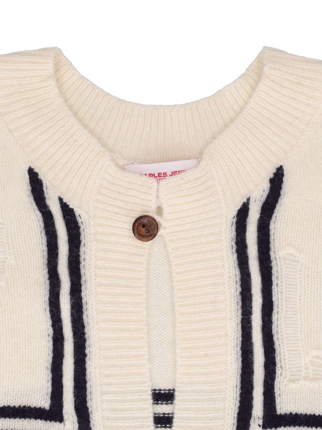 Shop Charles Jeffrey Loverboy Sailor Lambs Wool Collar In Ecru
