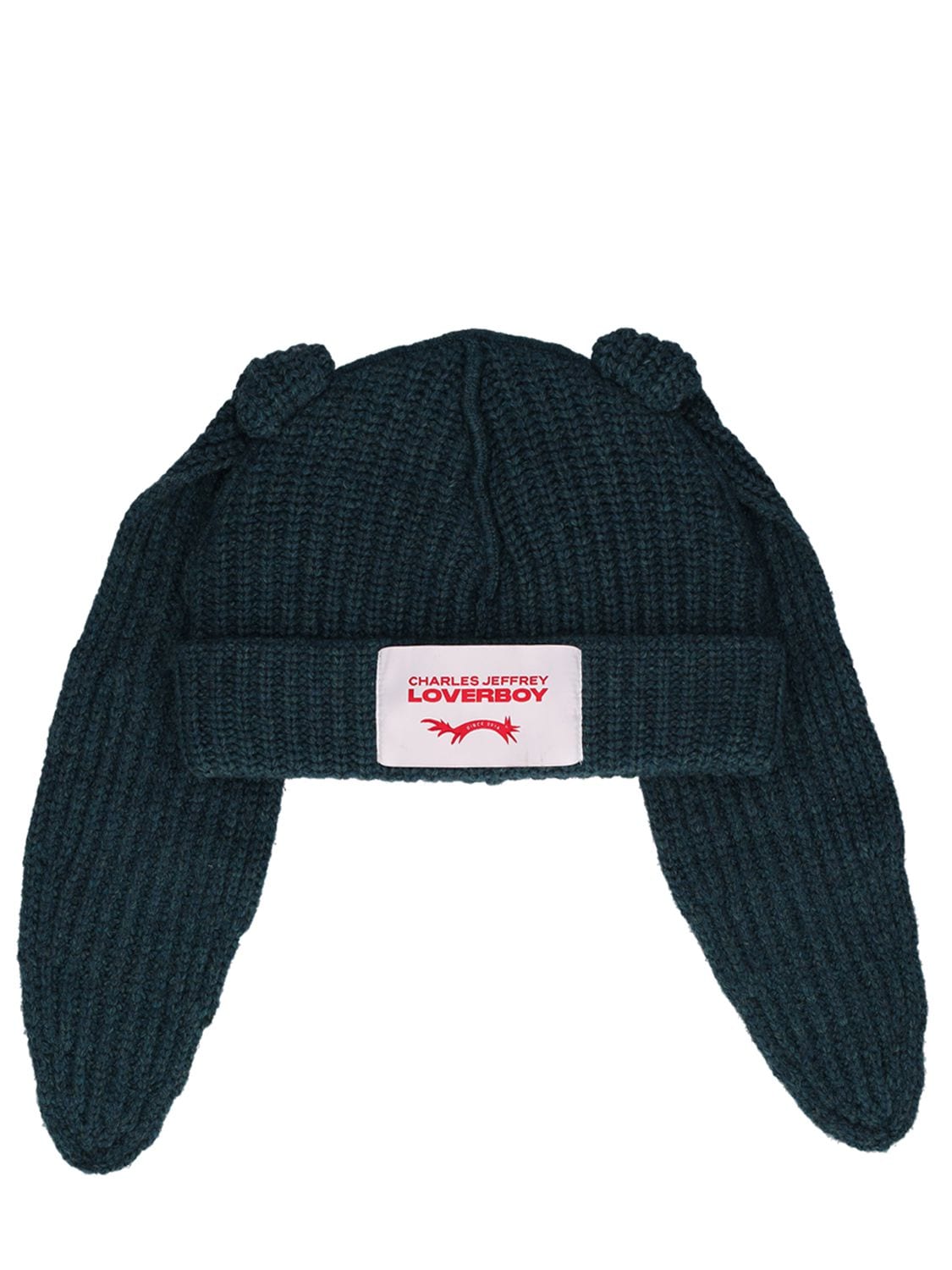 Charles Jeffrey Loverboy Chunky Rabbit Wool Blend Beanie In Green