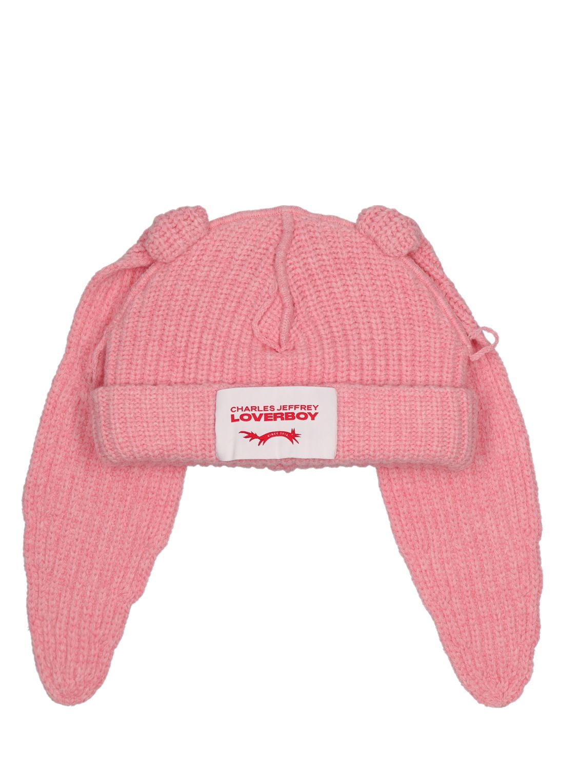 Charles Jeffrey LOVERBOY - Chunky rabbit wool blend beanie - Pink ...