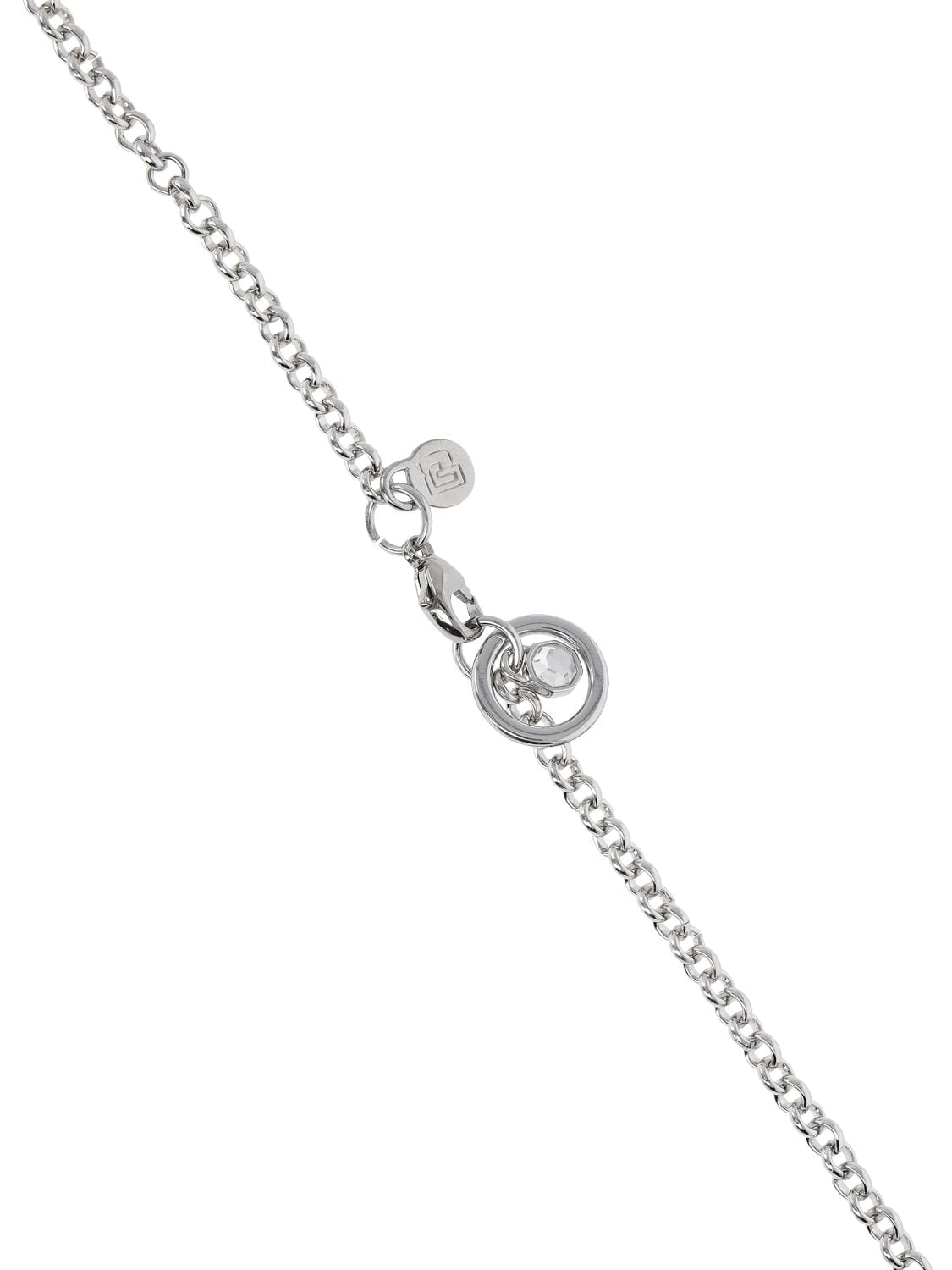 Shop Rabanne Sphere Crystal Necklace In Silver