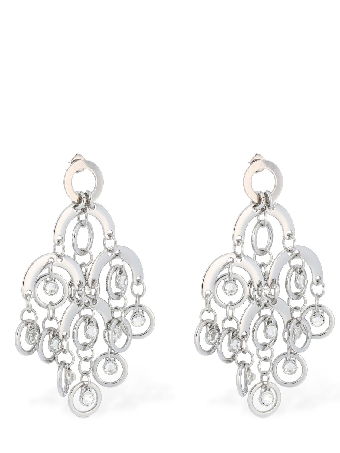 Shop Rabanne Sphere Crystal Chandelier Earrings In Silber,kristall