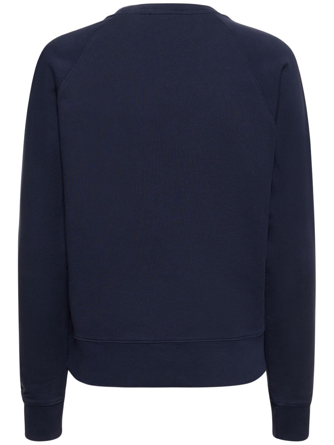 Shop Maison Kitsuné Fox Head Patch Cotton Jersey Sweatshirt In Blue