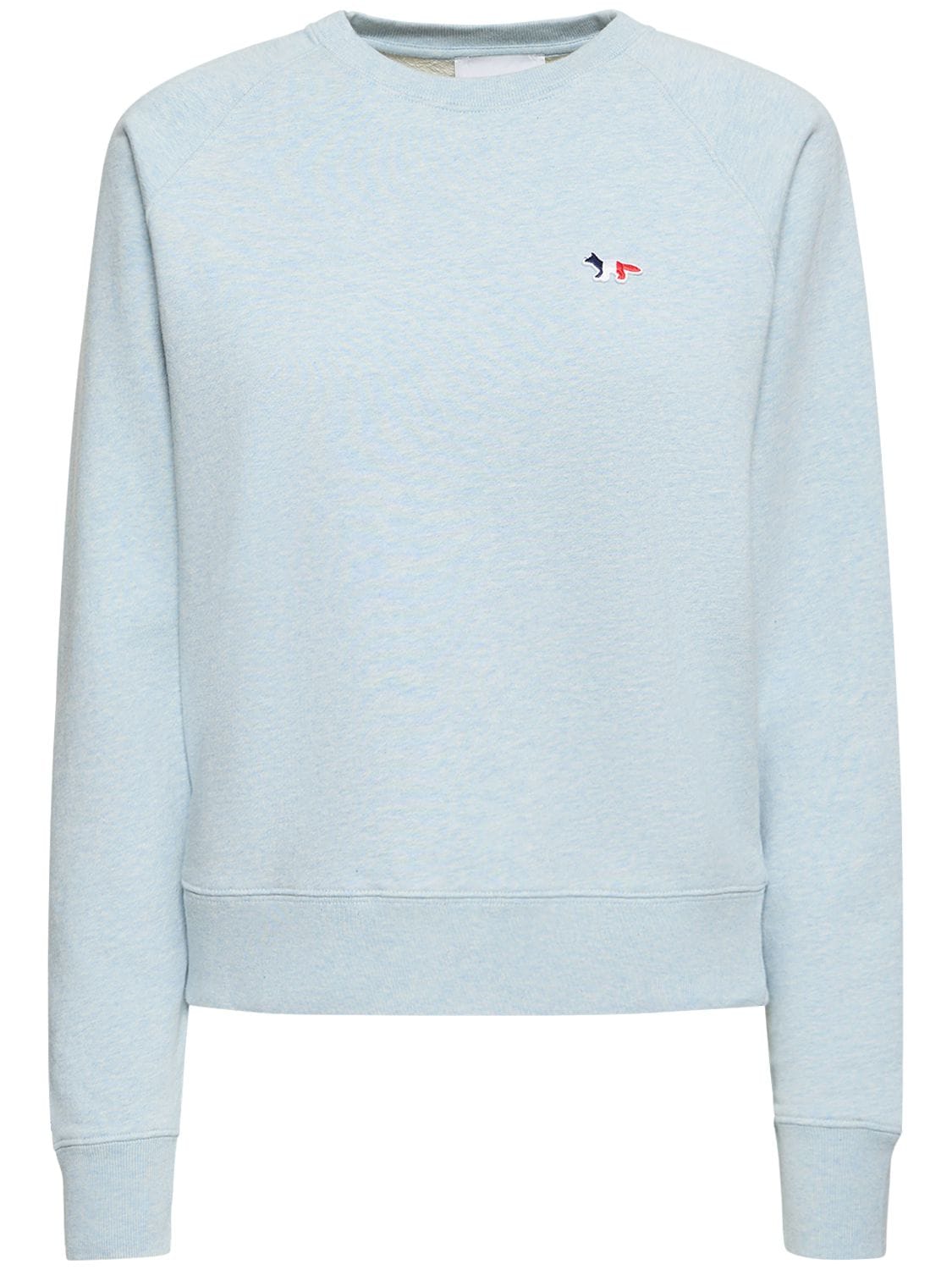 Maison Kitsuné Tricolor Fox Patch Adjusted Sweatshirt In Blue