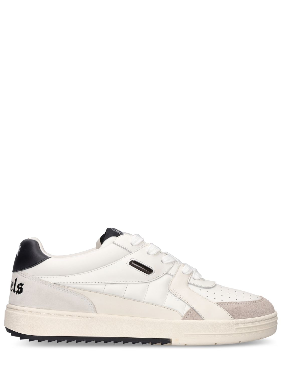 Palm Angels 30mm Palm University Leather Sneakers In White,black