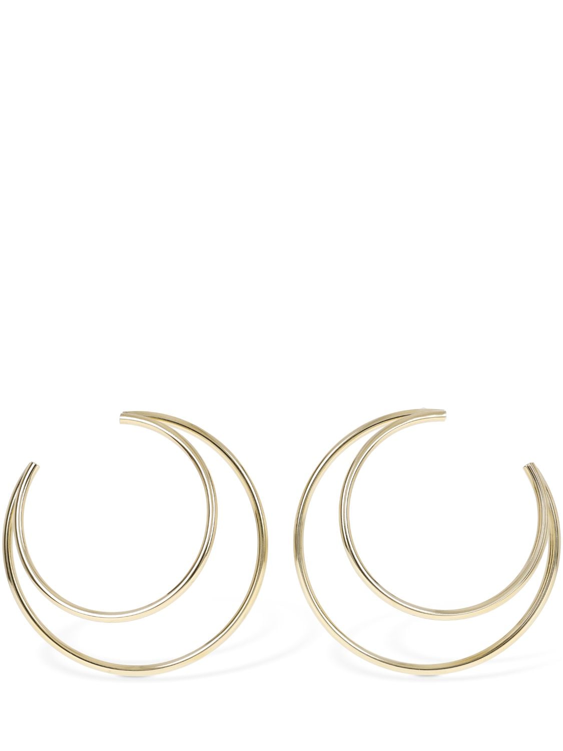 Marine Serre 6.5cm Moon Hoop Earrings In Gold