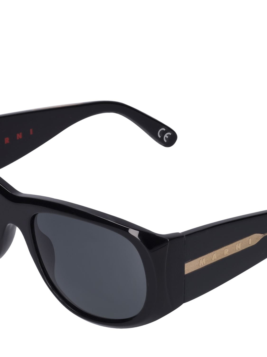 Shop Marni Orinoco River Black Acetate Sunglasses In Black,grey