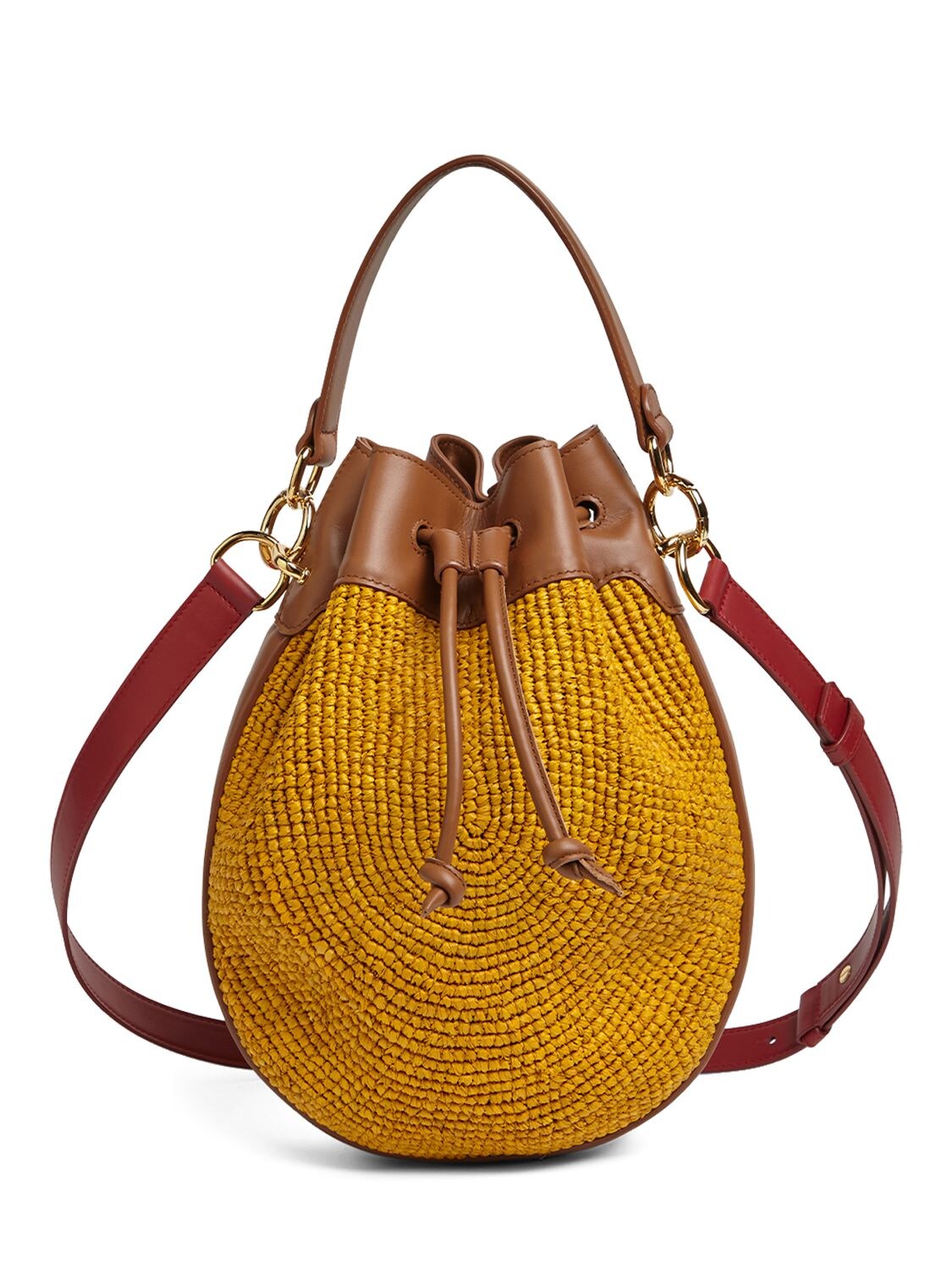 COLVILLE COLOR BLOCKED RAFFIA PUDDING BAG 