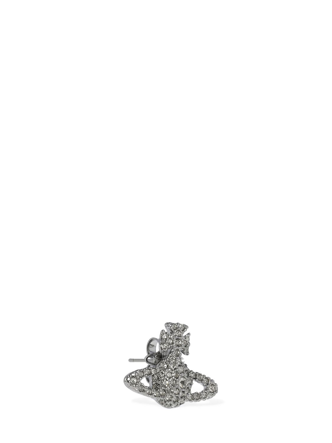 Shop Vivienne Westwood Man Grace Crystal Mono Earring In Black