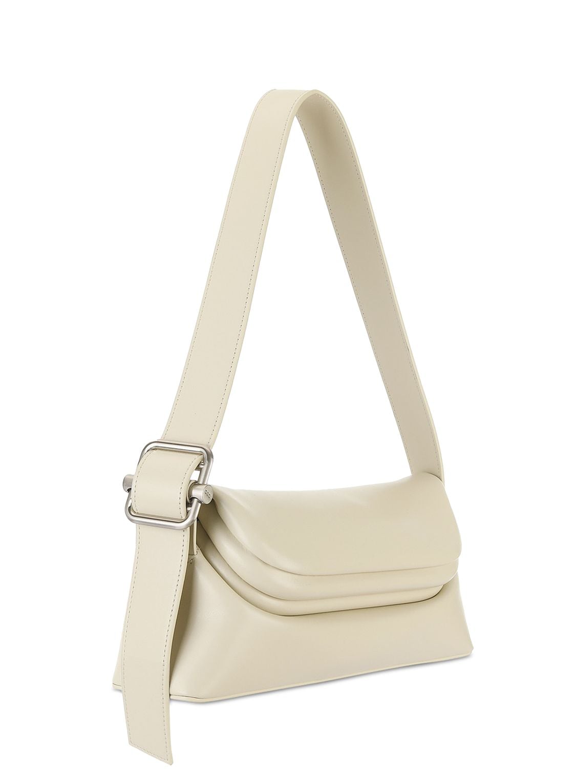 Shop Osoi Folder Brot Leather Shoulder Bag In Cream