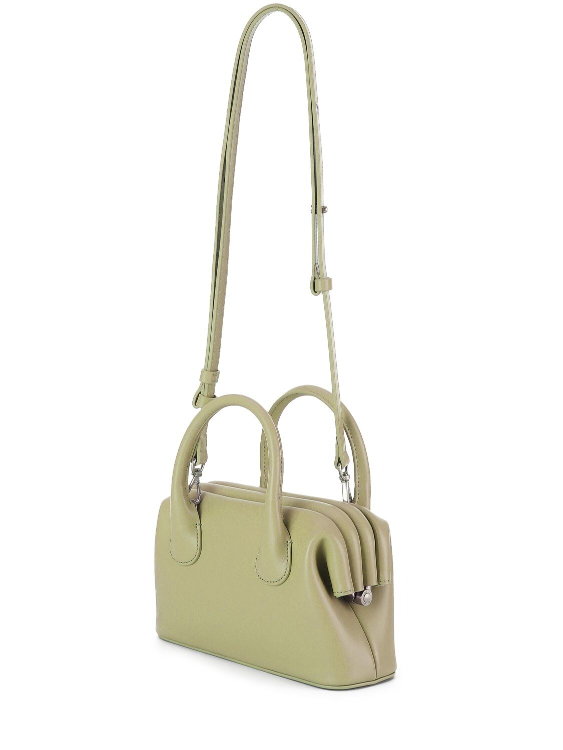 Osoi Mini Boat Leather Top Handle Bag In Sage Green | ModeSens