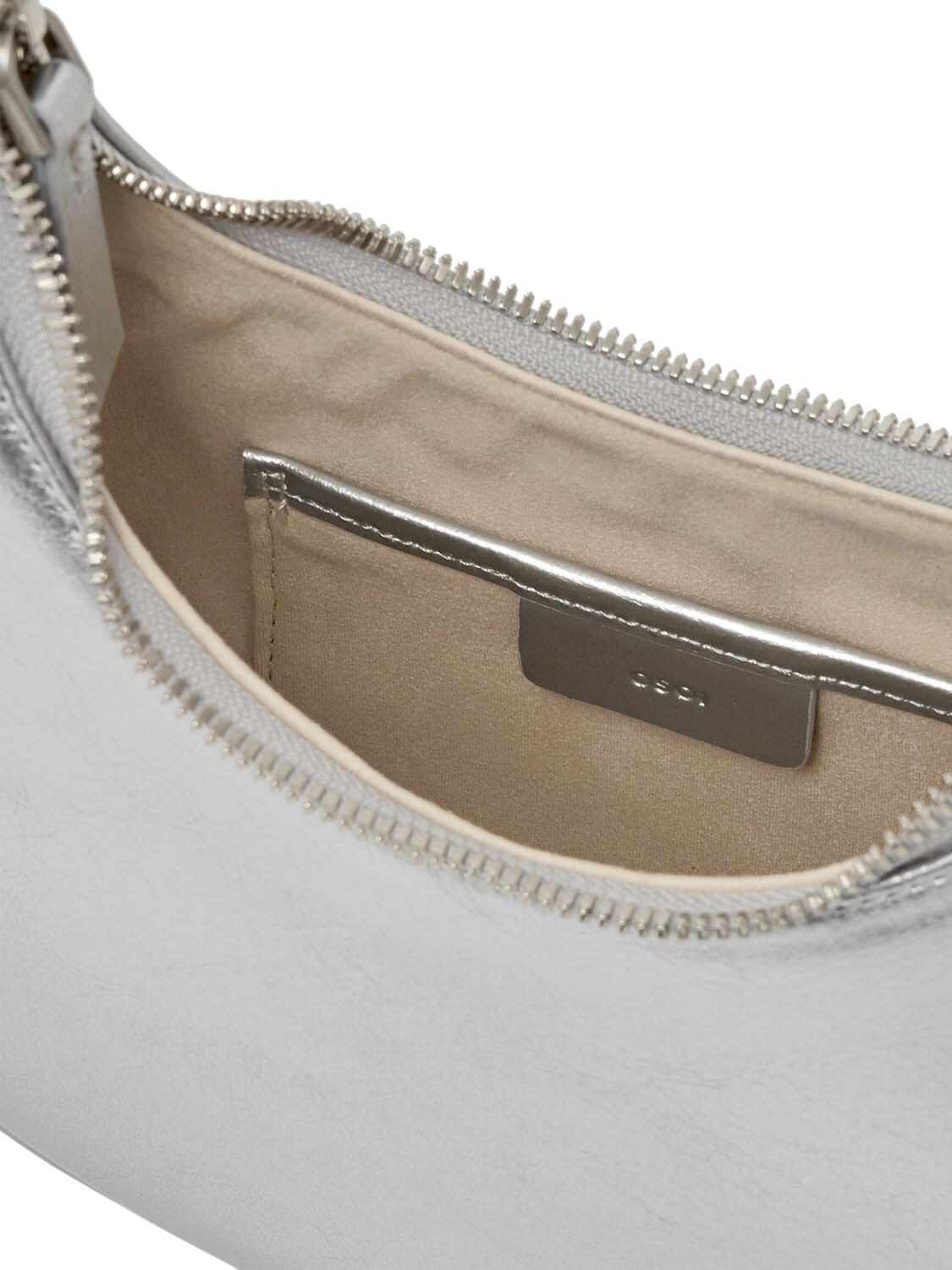 Shop Osoi Mini Toni Leather Top Handle Bag In Silver