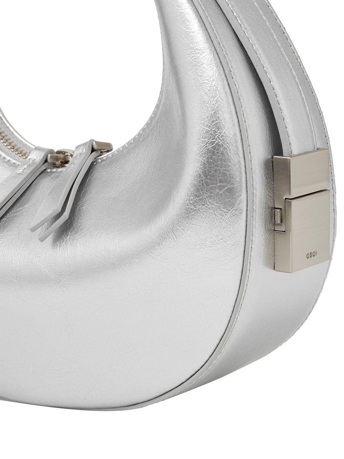Shop Osoi Mini Toni Leather Top Handle Bag In Silver