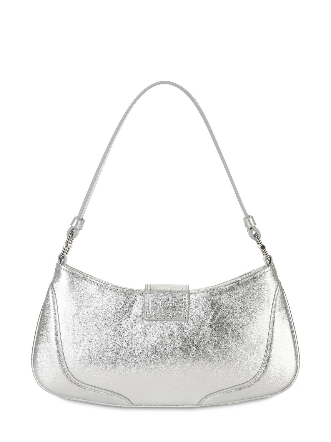 Shop Osoi Small Brocle Leather Shoulder Bag In Silver