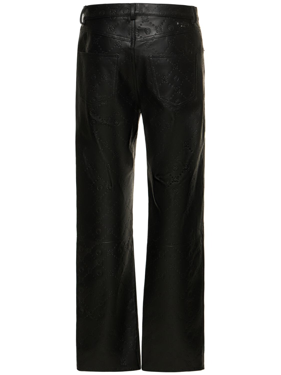 Monogram embossed leather pants - Marine Serre - Men