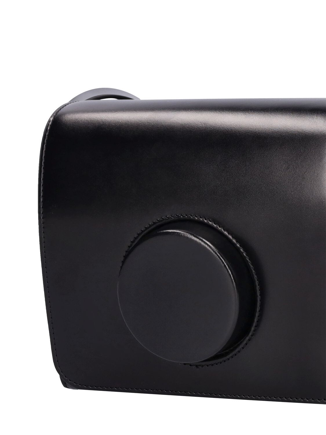 Shop Lemaire Leather Camera Bag In Black