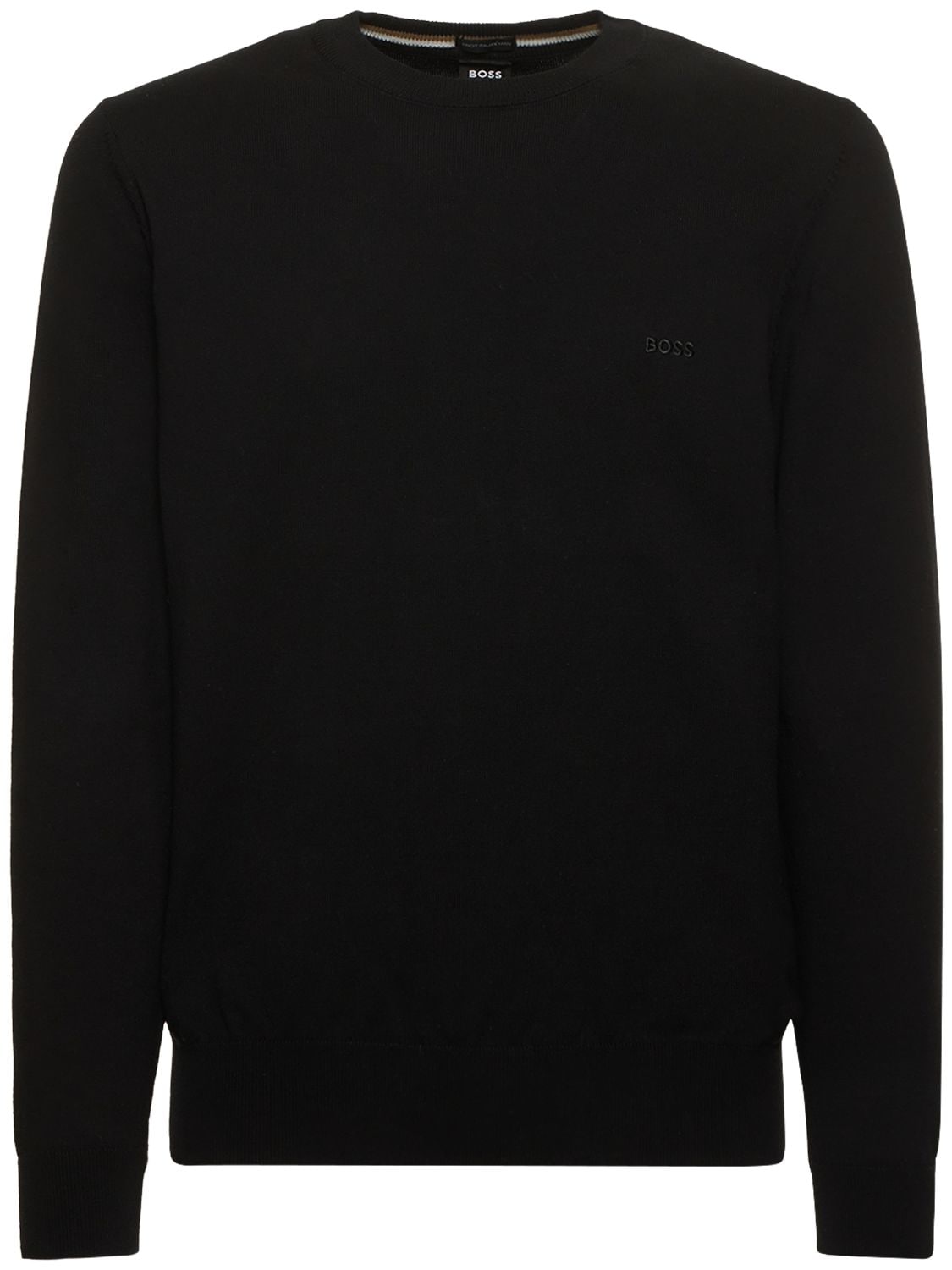 Hugo Boss Pacas Knit Crewneck Sweater In Black