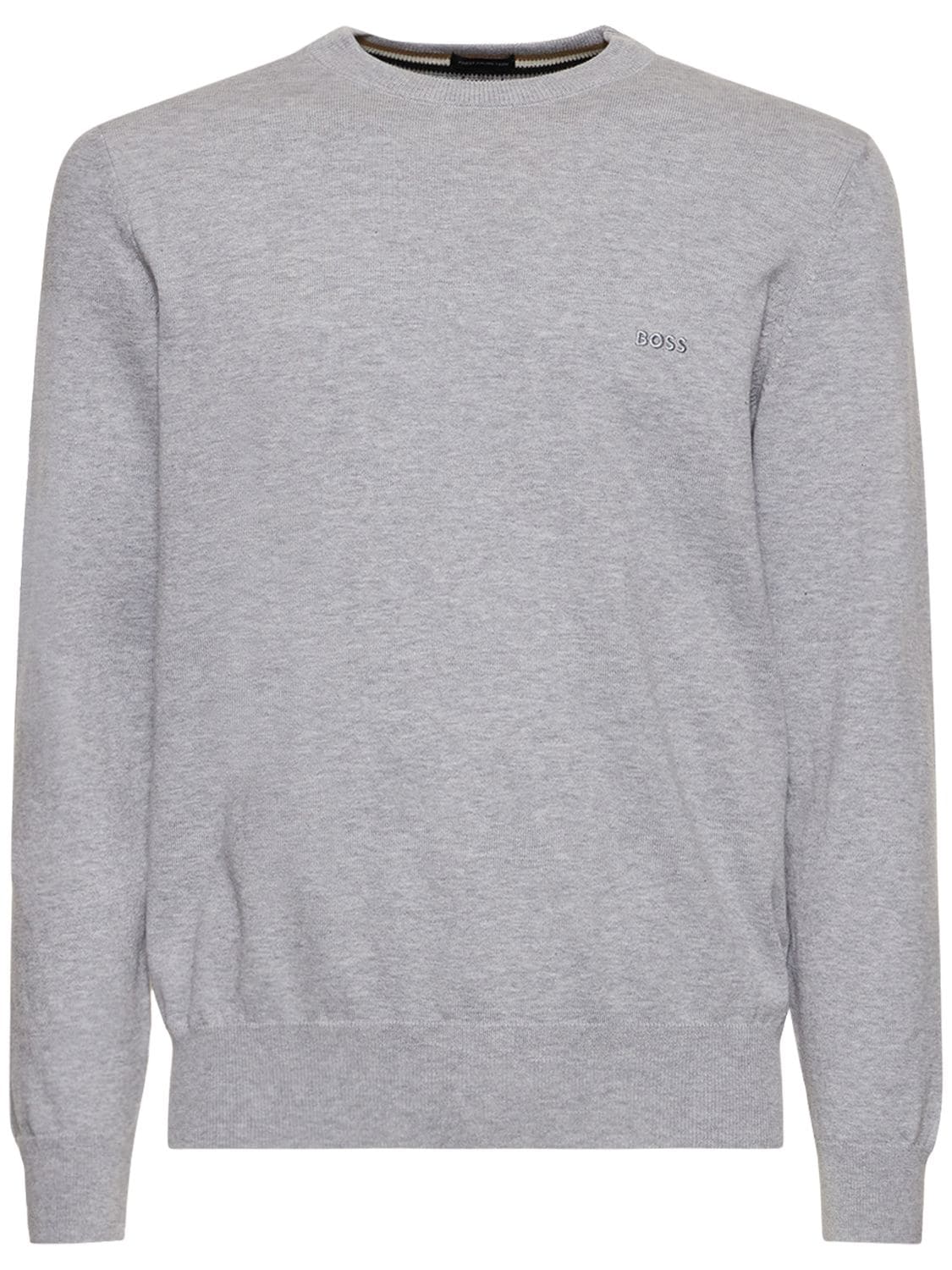 Hugo Boss Pacas Knit Crewneck Sweater In Grey