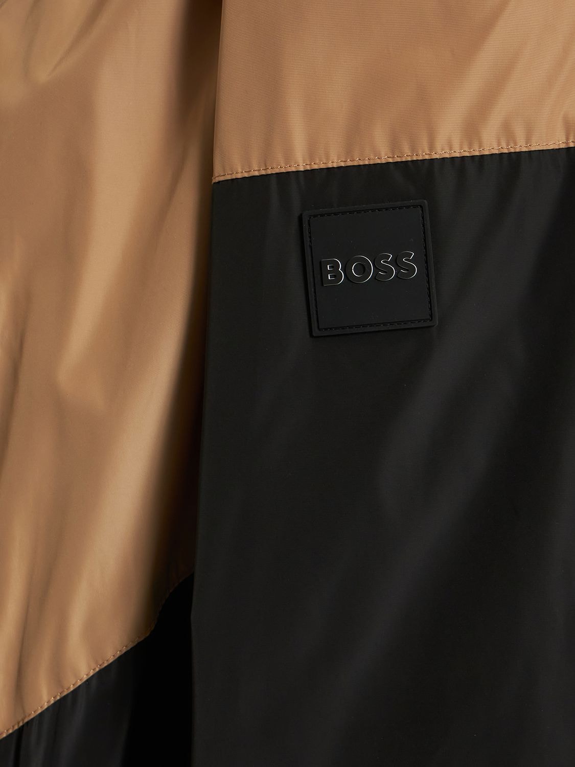 BOSS - Water-repellent hooded jacket with monogram jacquard