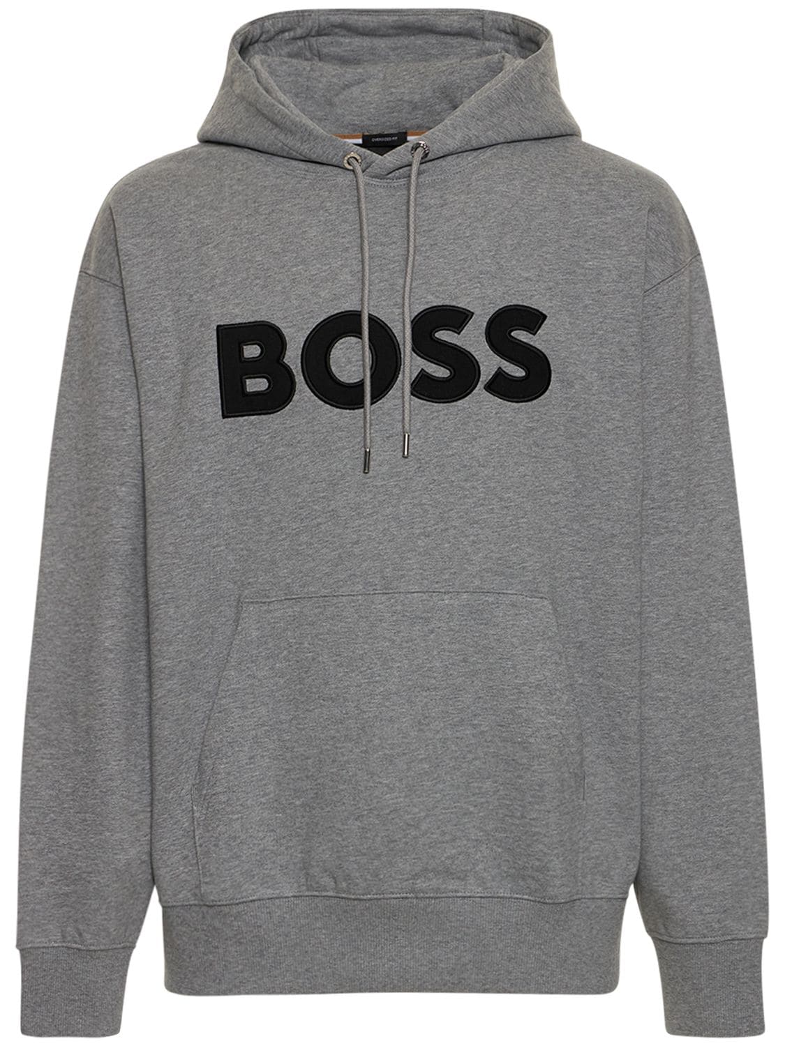 Hugo Boss Logo Sweatshirt Hoodie In Grey