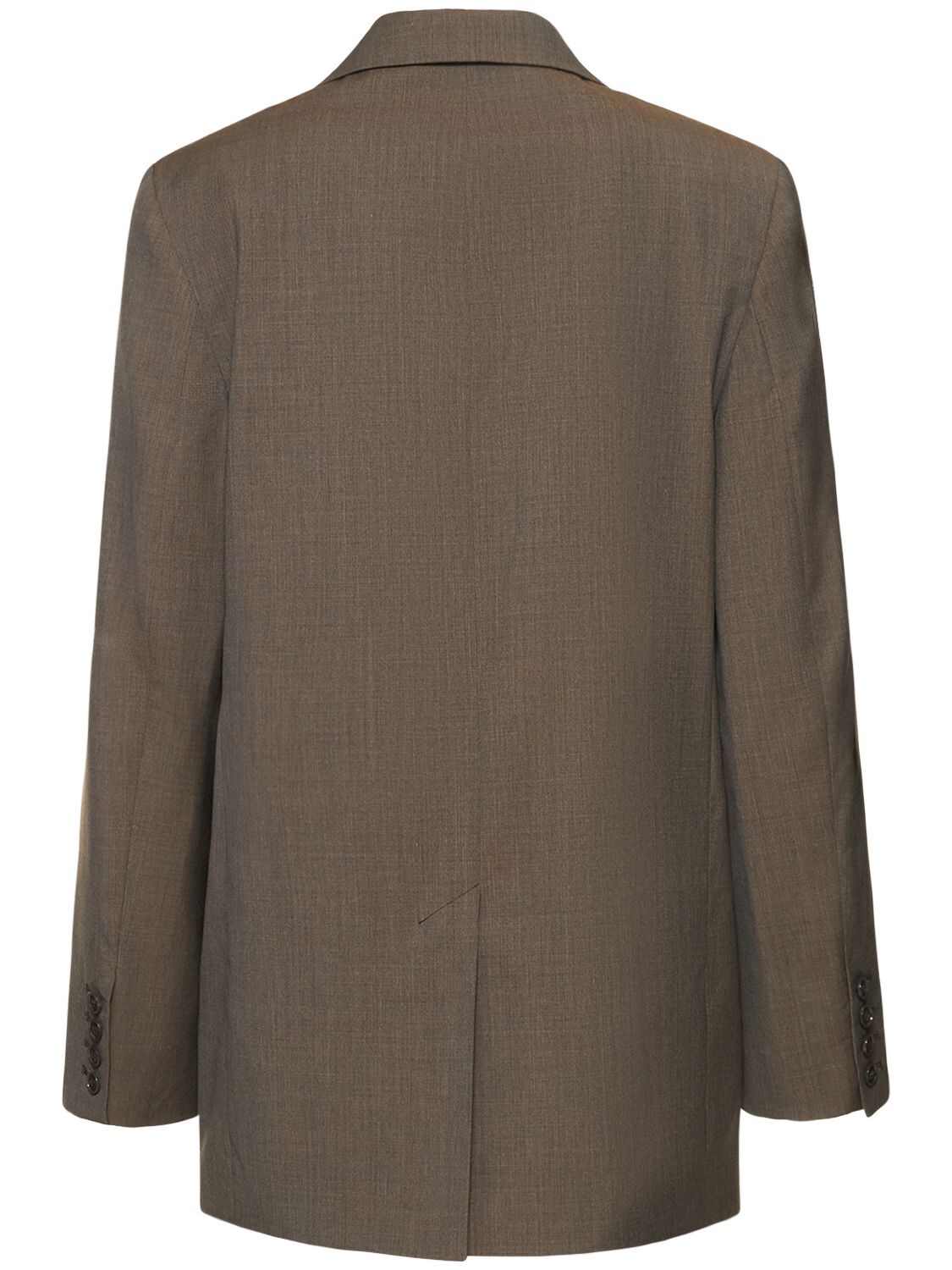 Shop Totême Longline Wool Blazer In Brown