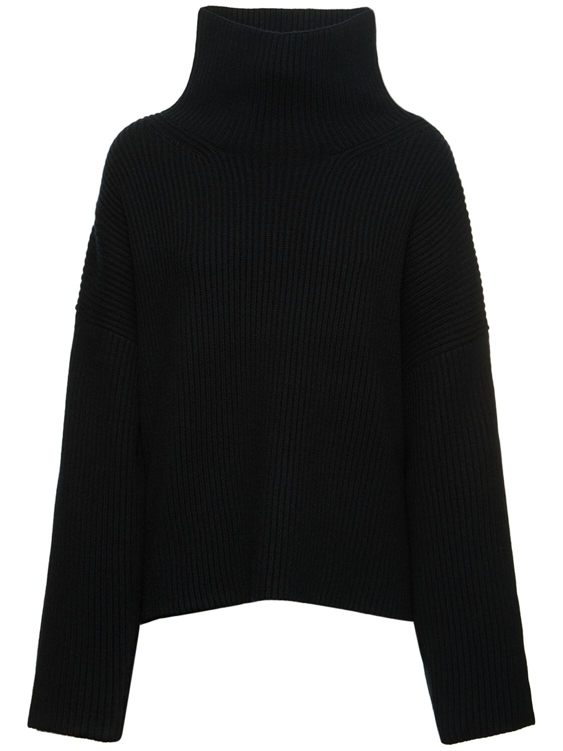 TOTÊME RIBBED NECK WOOL SWEATER