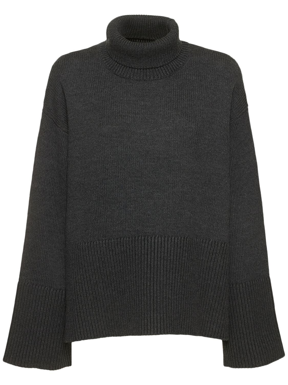 Totême Wool & Cotton Knit Sweater In Grey