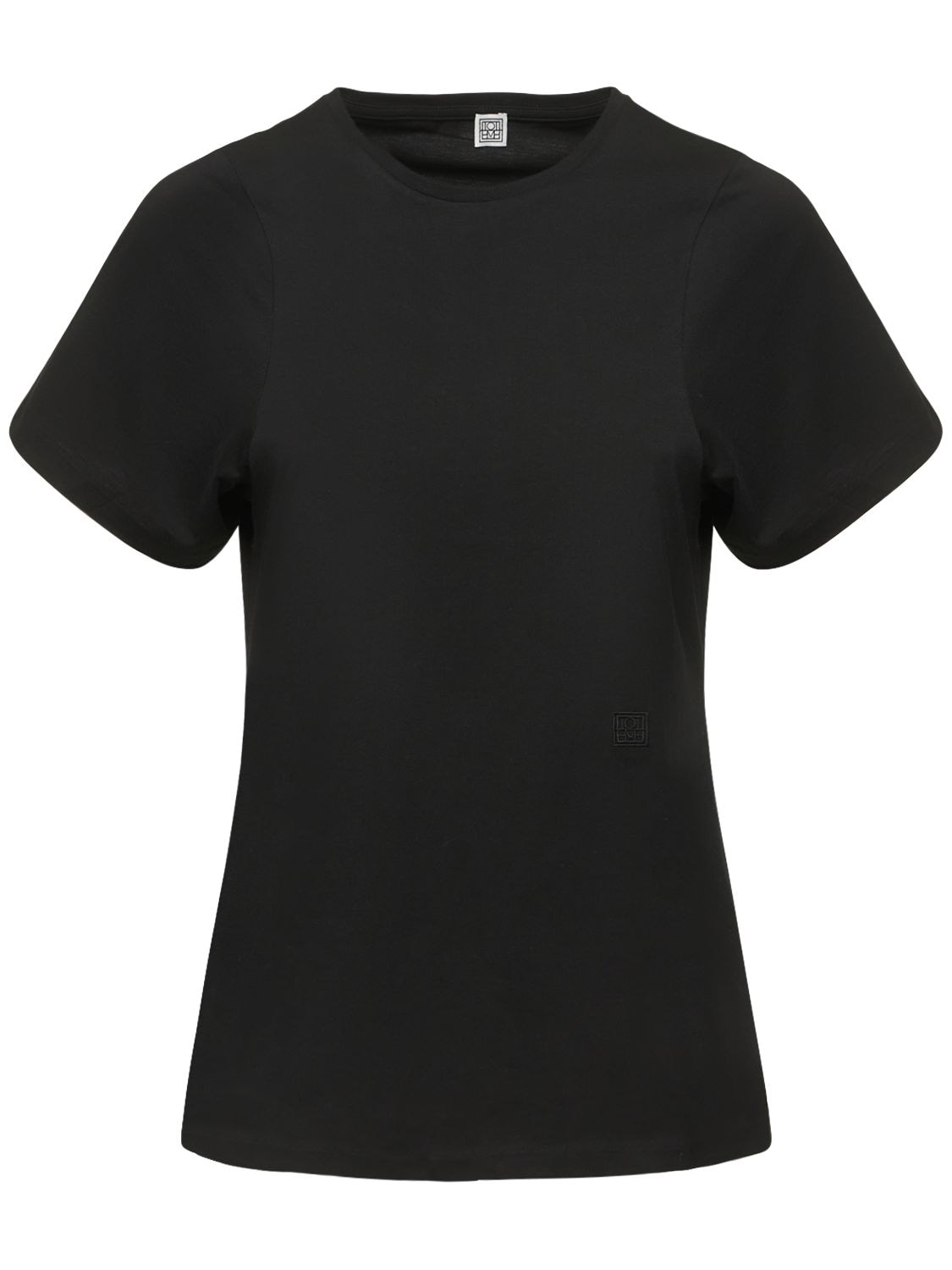 Shop Totême Curved Seam Cotton T-shirt In Black