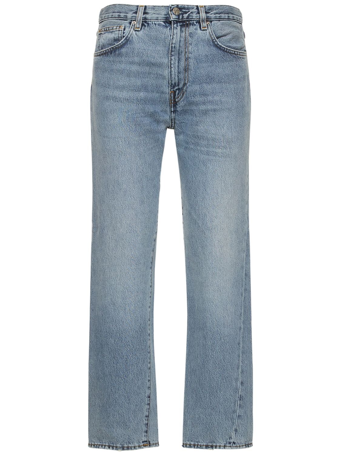 Totême Twisted Seam Organic Cotton Denim Jeans In Blue