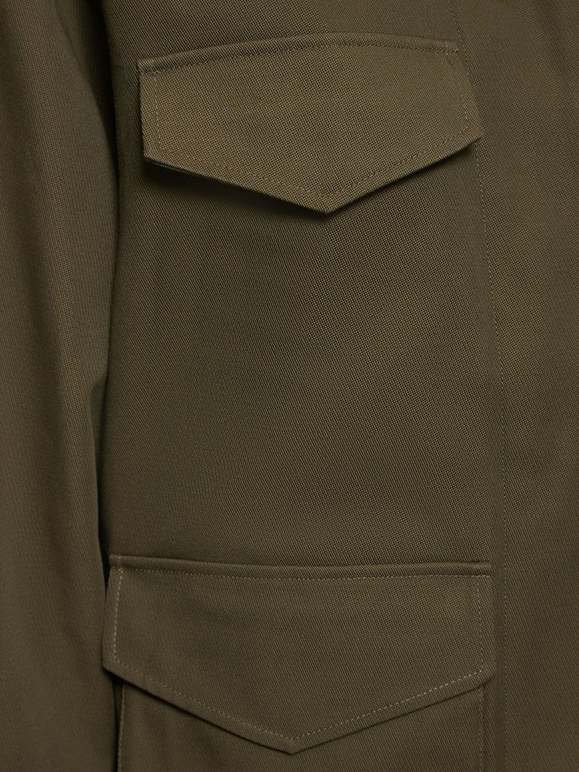 Shop Totême Cotton Army Jacket In Khaki