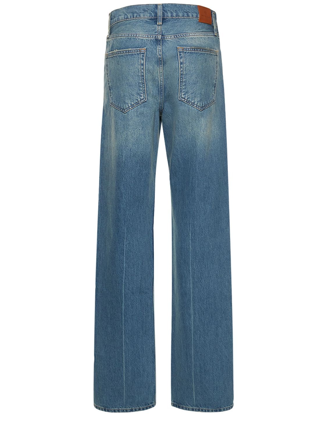 Shop Anine Bing Roy Cotton Denim Straight Jeans In Blue
