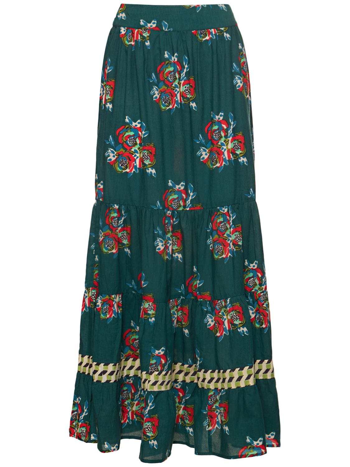 Lehnga Printed Cotton Midi Skirt – WOMEN > CLOTHING > SKIRTS