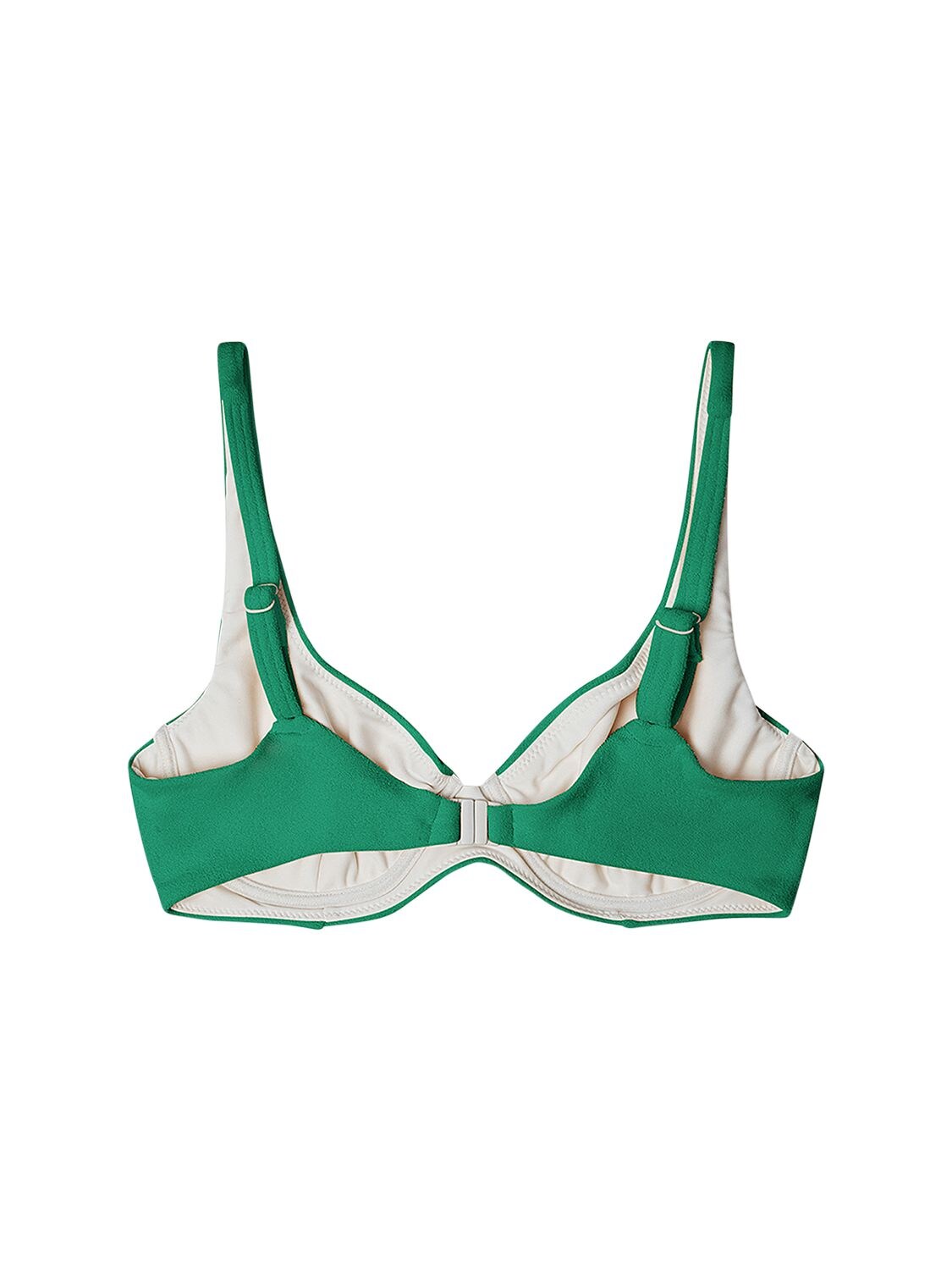 Shop Zulu & Zephyr Towelling Underwired Bra Cup Bikini Top In Green