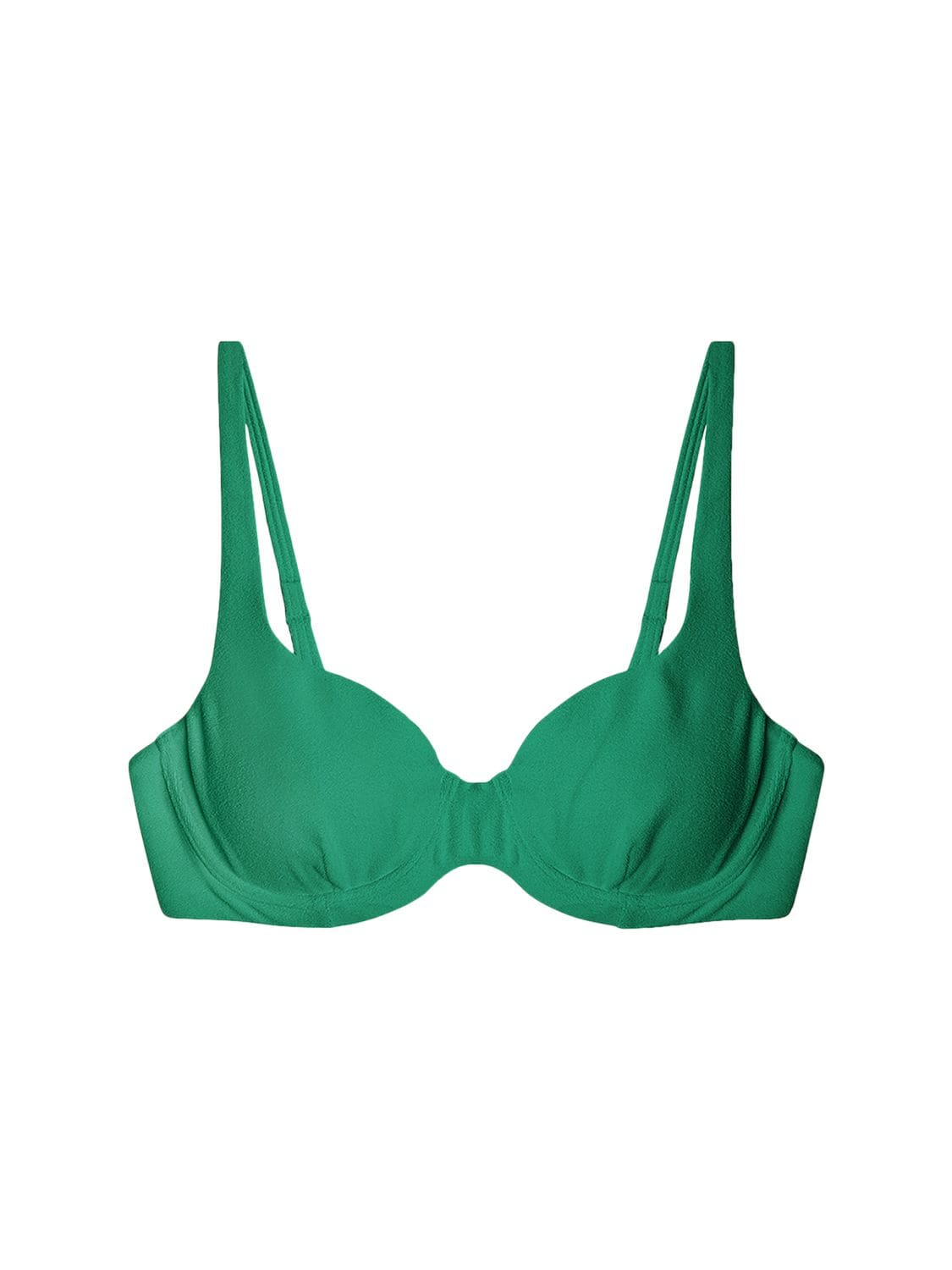 Zulu & Zephyr Towelling Underwired Bra Cup Bikini Top In Green