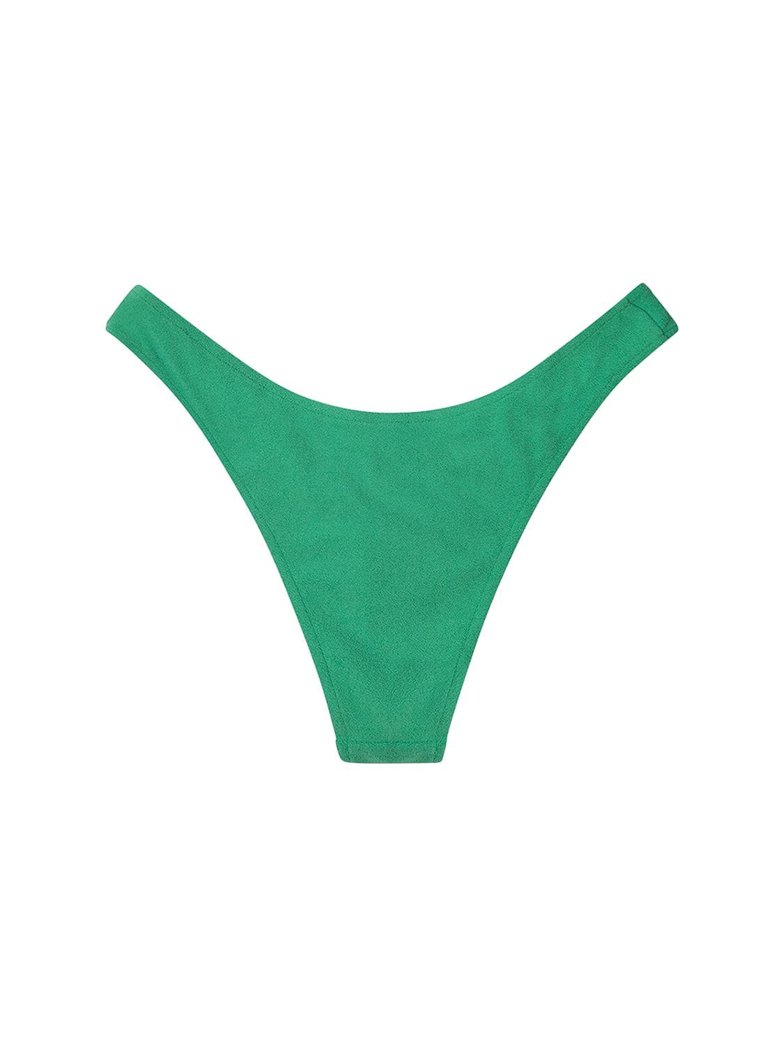 Shop Zulu & Zephyr Towelling Curve Bikini Brief In Green