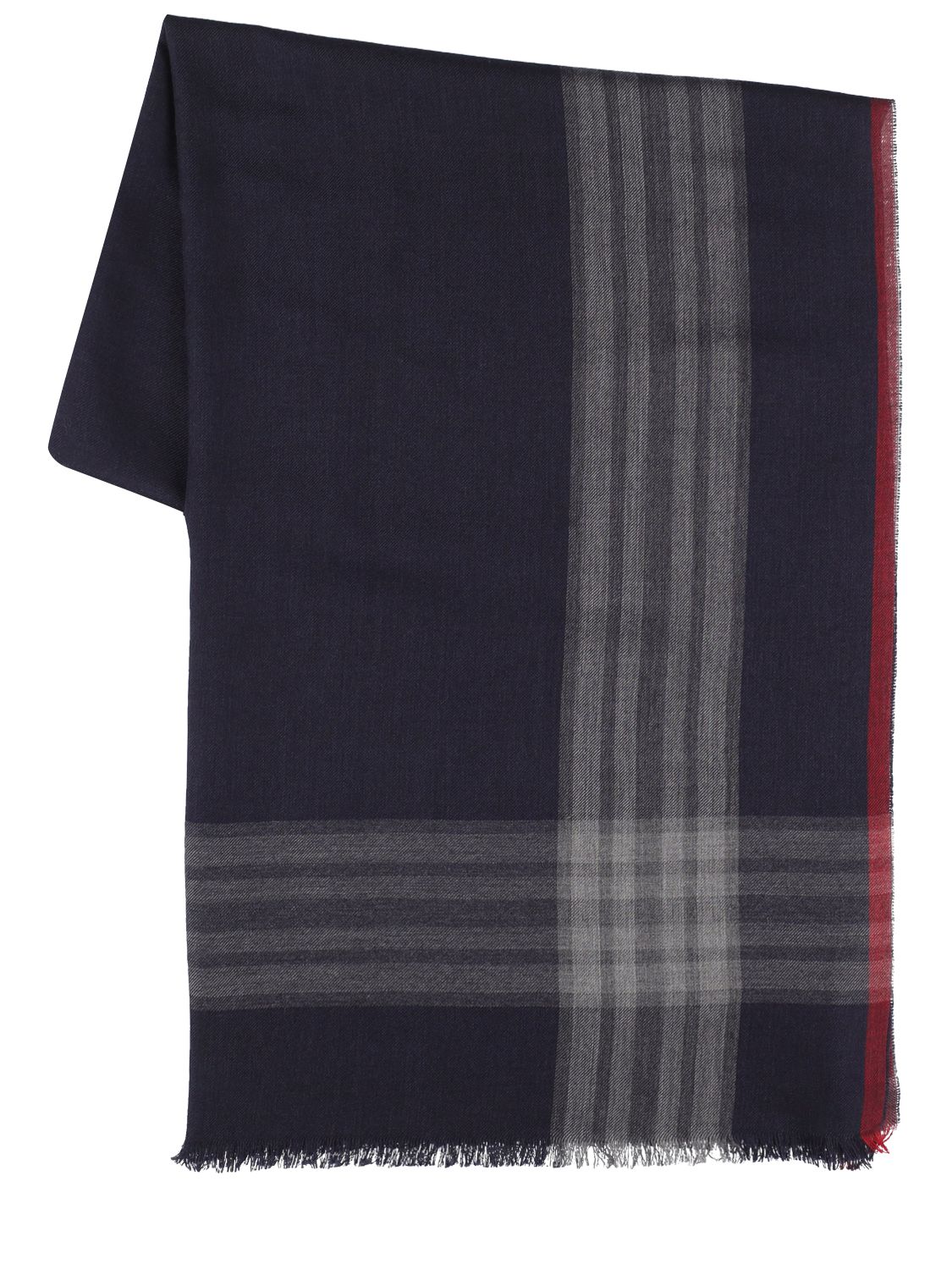BRUNELLO CUCINELLI Foulard In Cashmere E Seta Check Blu