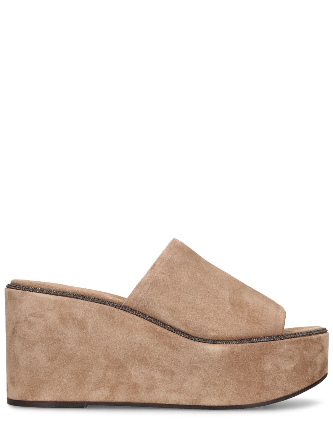 BRUNELLO CUCINELLI 70mm Suede Wedge Sandals