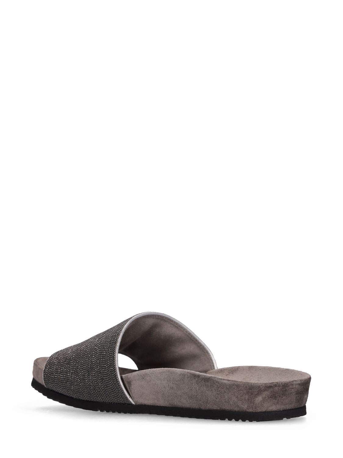Shop Brunello Cucinelli 20mm Leather Sandals In Grey