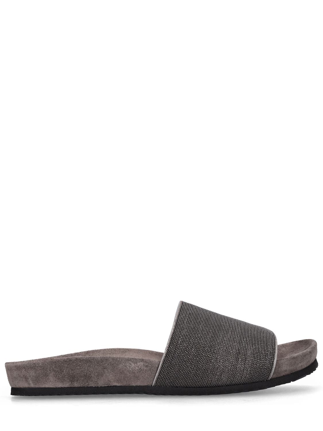 Brunello Cucinelli 20mm Leather Sandals In Grey