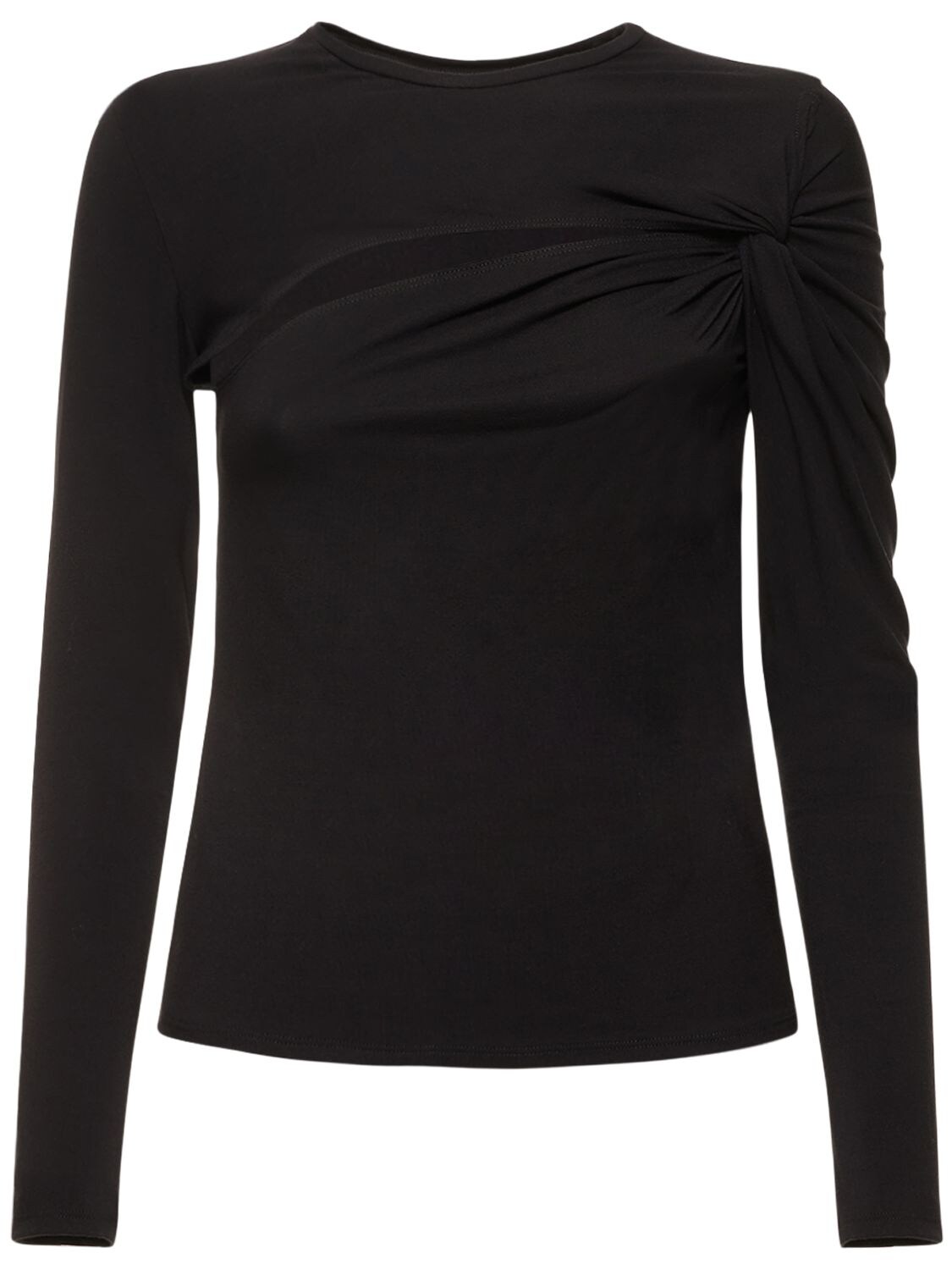 Bamboo Jersey Knotted Cutout Top – WOMEN > CLOTHING > TOPS