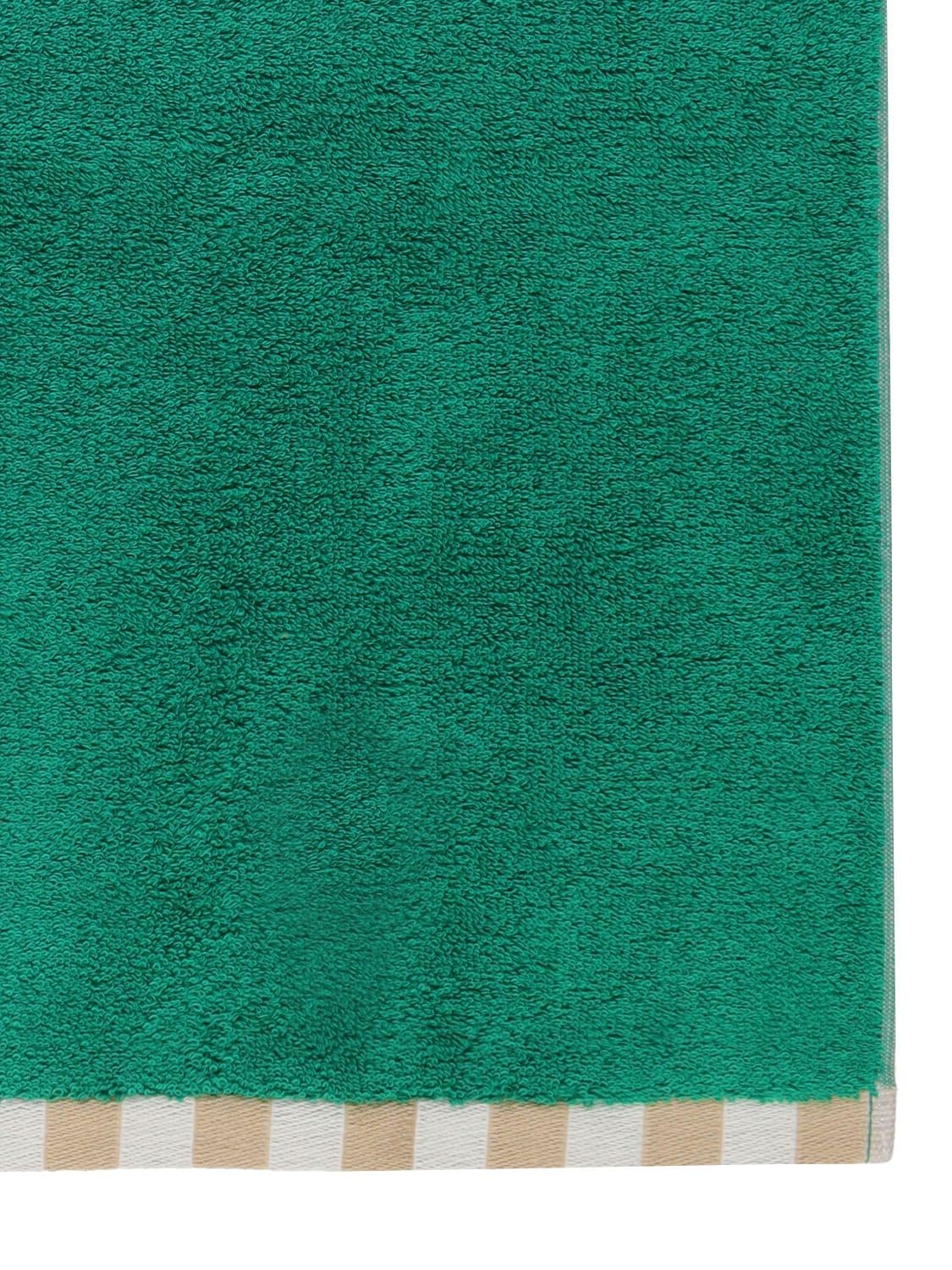 Shop Dusen Dusen Two Tone Cotton Terry Hand Towel In Green,orange
