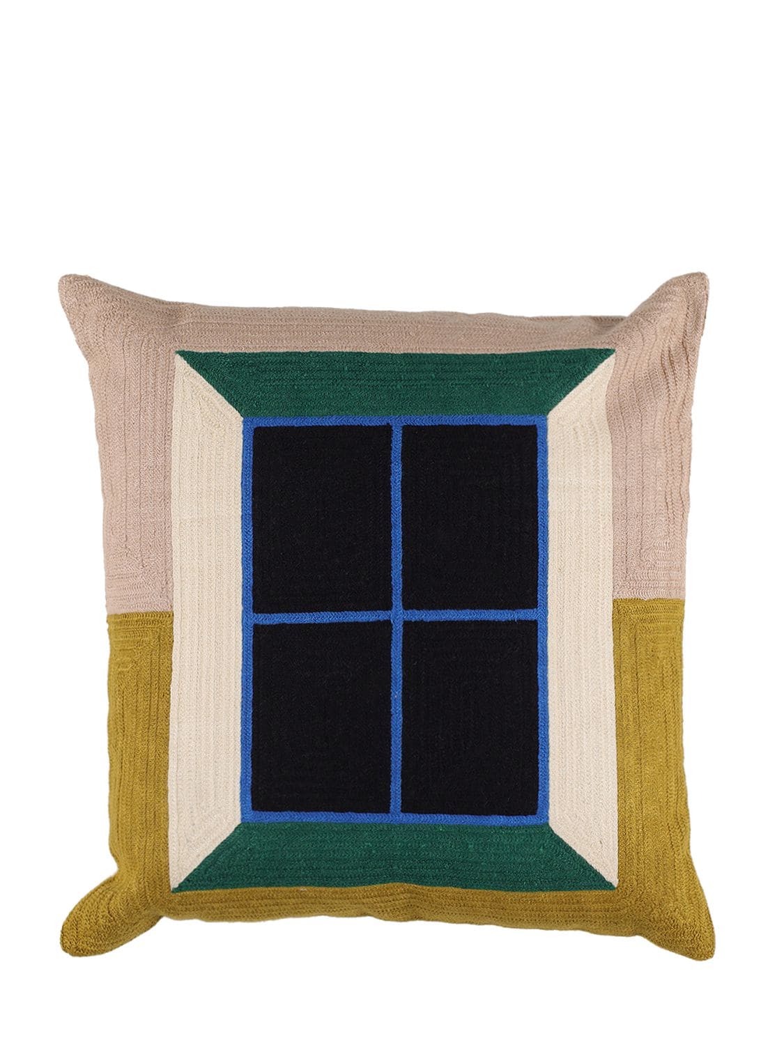 Dusen Dusen Window Cotton Canvas Cushion In Multicolor
