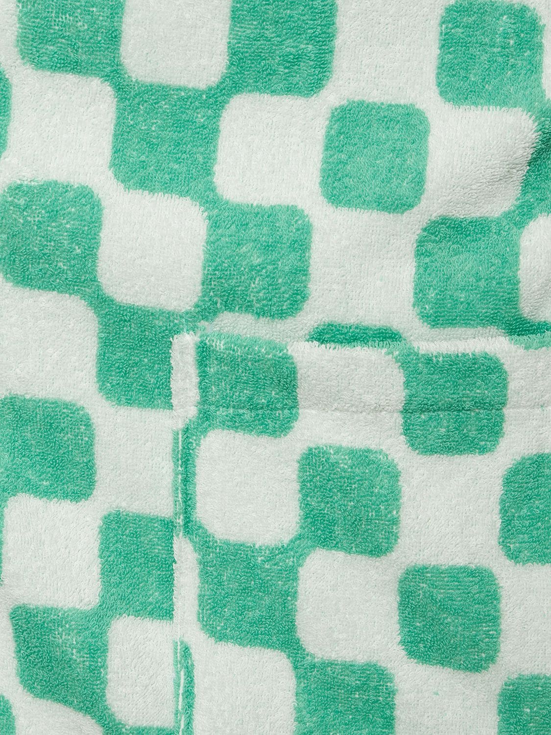 Shop Dusen Dusen Net Cotton Terry Bathrobe In Green,white
