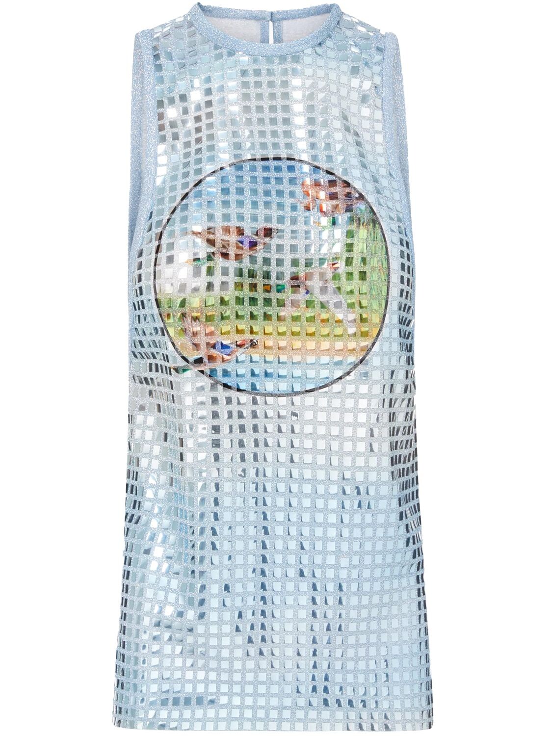 BRANDON MAXWELL The Merlin Mirror Embellished Top