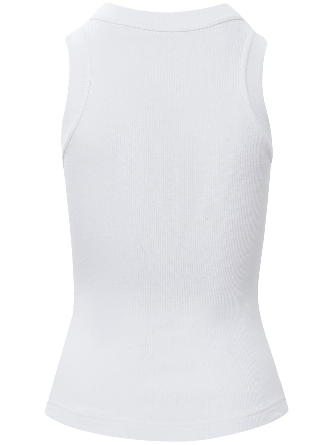 Shop Brandon Maxwell The Jane Ribbed Jersey Tank Top In White