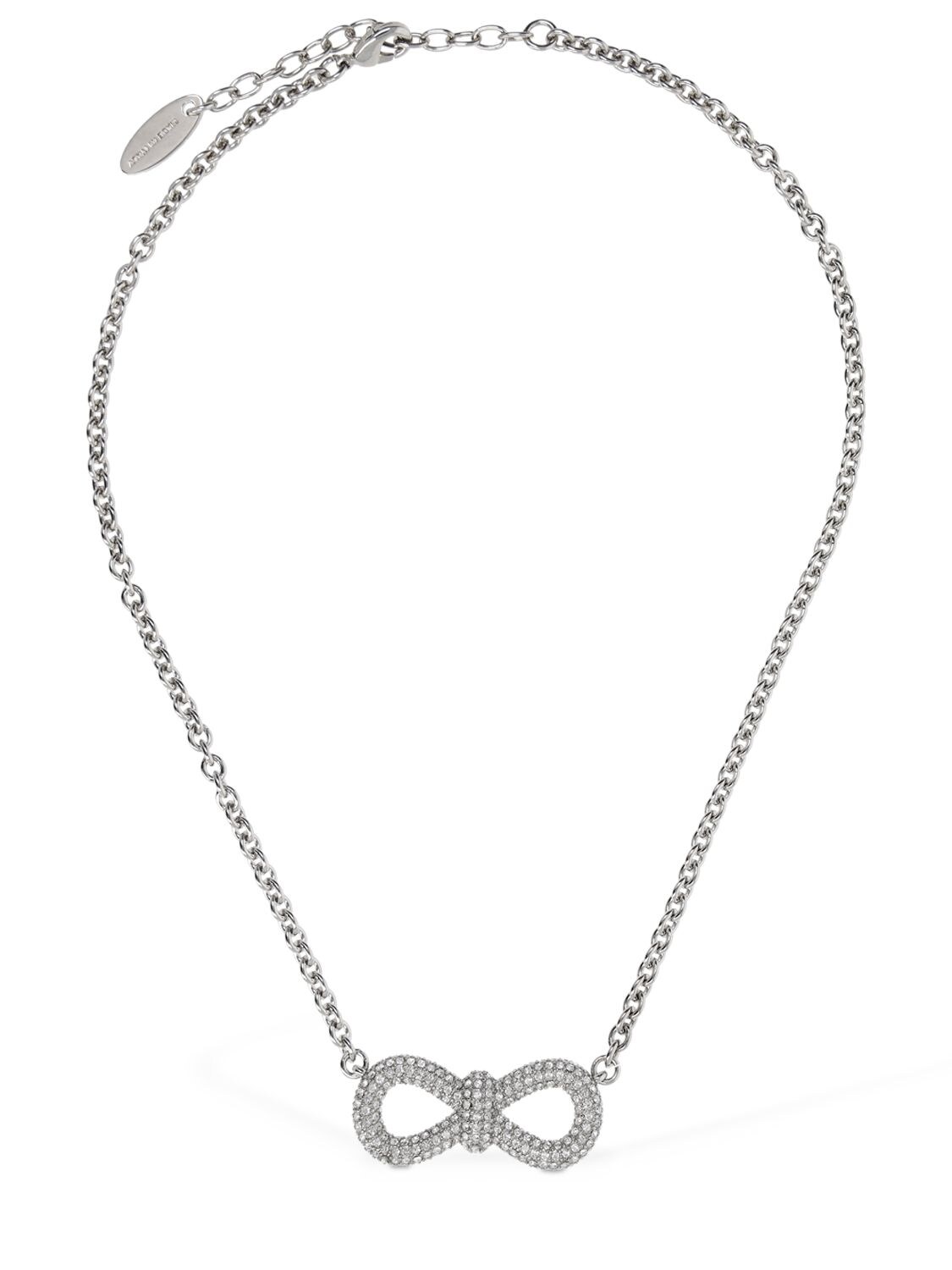 MACH & MACH Crystal Bow Collar Necklace