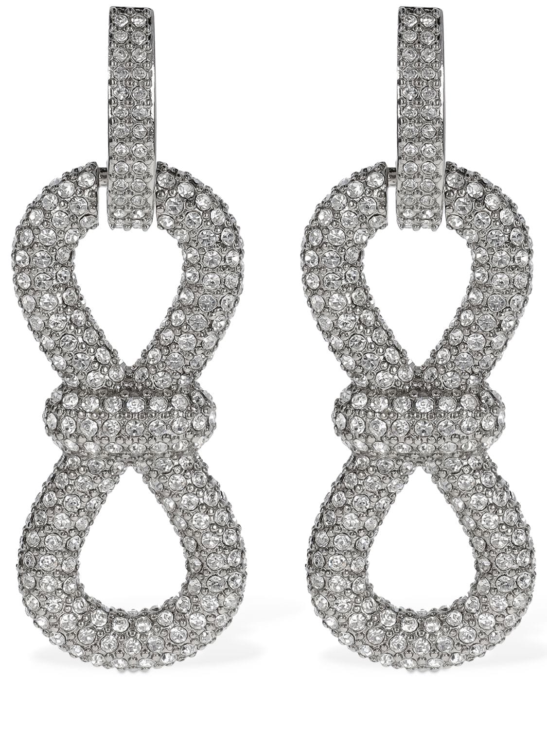 MACH & MACH Crystal Bow Shape Drop Earrings
